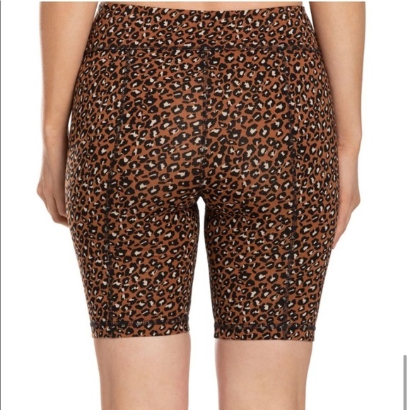 Free People Animal Print Bike Shorts “Lucky Strike” Cheetah Leopard High Rise - Picture 3 of 14